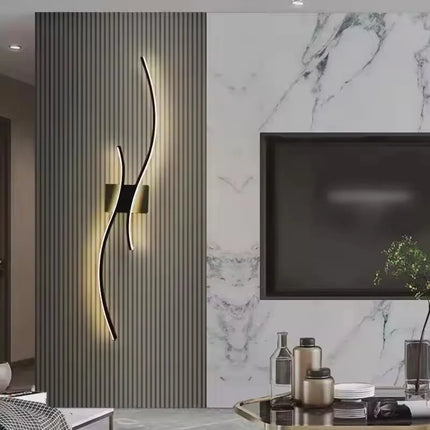 Modern LED Wall Sconces Interior Lighting For Bedside Bedroom Living Room Kitchen Black White Aluminum Line Wall Lamps Up&Down