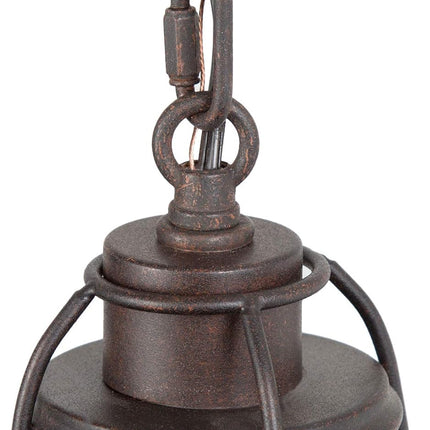 Farmhouse Pendant Lighting, Mini Rustic Hanging Light Fixture with Seeded Glass Shade for Kitchen Island, Foyer, Hallway, Bedroom and Entryway, Bronze