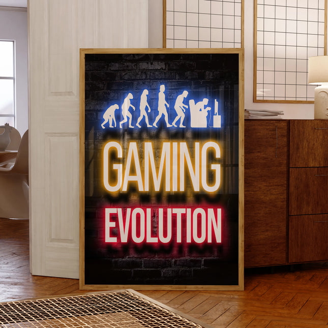 Vintage Glow Lettering Neon Light Gaming Erolution Wall Art Prints Canvas Painting Poster Picture For Living Room Home Decor