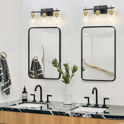 Modern Bathroom Vanity Light Dimmable 3 Light Wall Sconce Brushed Gold Indoor Lighting Fixture E26 Compatible Easy Installation