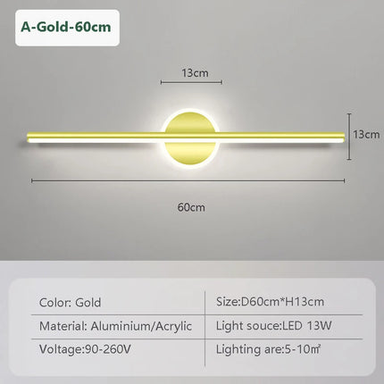 Modern LED Mirror Front Lights 40/60cm Bathroom Lighting Bedroom Dresser Home Decor Lights Black Gold Led Wall Light Fixtures