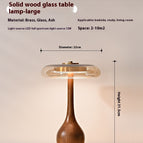 Full Spectrum Light Source 12W / Solid Wood Glass Lamp Large / EU