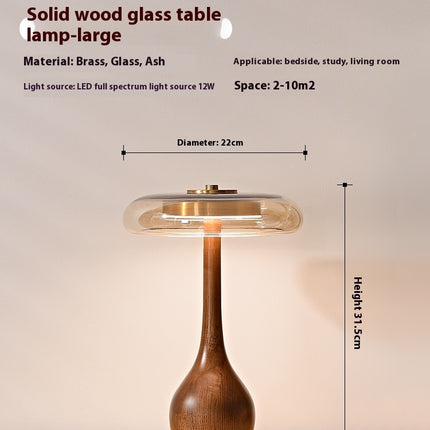 Study Bedroom Bedside Lamp Brass Glass Lamp