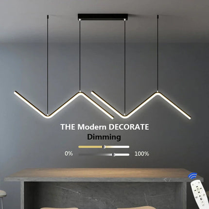 Modern LED Pendant Light Gold/Black Long Line Pendant Light for Restaurant Study Kitchen Office Coffee Home Decoration Luxury