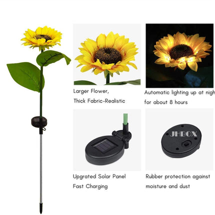 2/4/6 PCS Solar Sunflower Lights LED Waterproof Landscape Outdoor