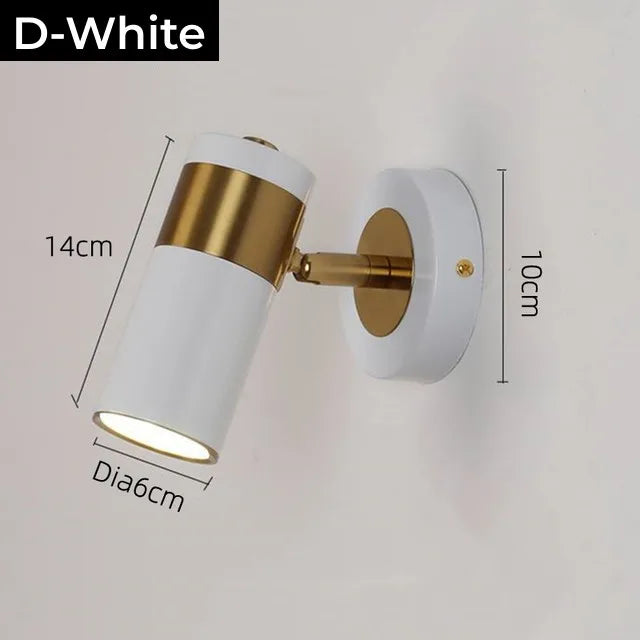 Nordic Bedroom Bedside LED Reading Wall Lamp with Switch Adjustable Wall Lights Fixture for Hotel Living Room Kitchen Wall Decor