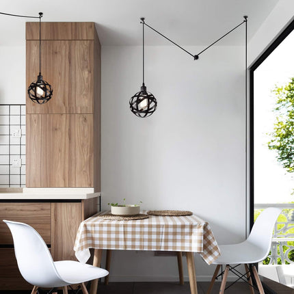 Plug in Pendant Light Fixtures Small Orb Chandelier 1 Light Black Chandeliers for Dining Room