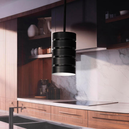 Macchione Matte Black Pendant Light Fixtures Modern Pendant Lighting for Kitchen Island, Dining Room and over Sink Lighting Hanging Fixture Industrial Mini Pendant Light, UL Listed