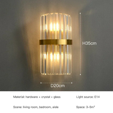 LED Luxury Crystal Wall Lamps For Living Room Hall Foyer Hotel Indoor Home Art Decor Wall Sconces Gold Bedside Lights Wall Light