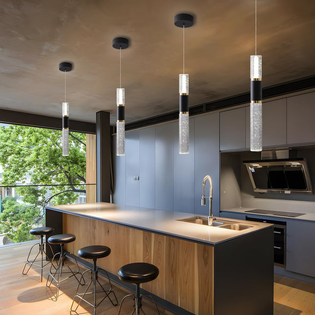 Black and Gold Pendant Light,3 Pack Modern Led Pendant Light Kitchen Island,M...