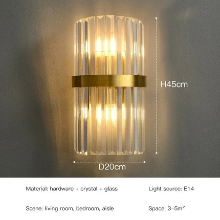 LED Luxury Crystal Wall Lamps For Living Room Hall Foyer Hotel Indoor Home Art Decor Wall Sconces Gold Bedside Lights Wall Light