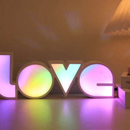 Valentines Day Decor LED LOVE Light Valentines Day Gift For Girlfriend Bithday Wedding Party Decoration Romantic Wedding Decor