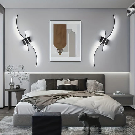 Modern Bedroom LED Wall Lamps for Corridor Aisle AC85-265V Aluminum LED Wall Lights Wall Sconce for TV Background Interior Lamp