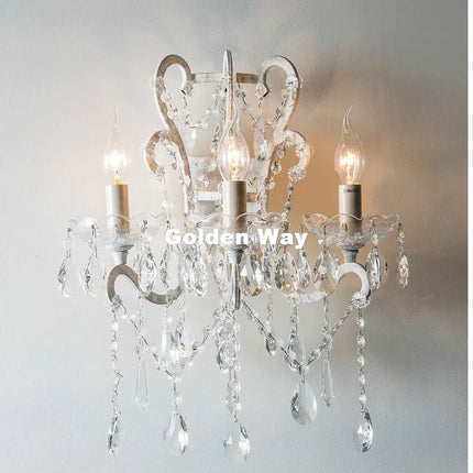 Nordic Deco Silver/Golden Brush AC Crystal American Style E14 Wall Light Lamp Bedroom Home Wall Sconce Lighting 100% Guaranteed