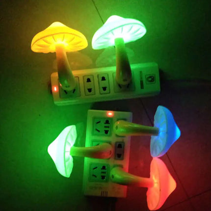 Light-Controlled Colorful Mushroom Night Light Lamp