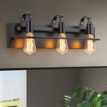 Industrial 3-Light Vanity Sconce Fixture Modern Bathroom Wall Lighting Ideal Living Room Bedroom Farmhouse Decor Durable Metal