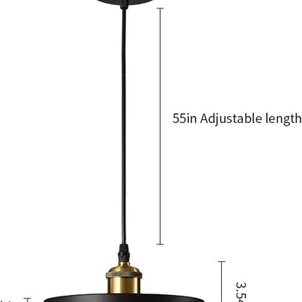 Black Industrial Pendant Light Kitchen Island 7.87 Inch Mini Adjustable Wire Height Light E26 Base for Restaurant Bar Cafe Bedroom Foyer into the Library DIY Decorative Pendant Light