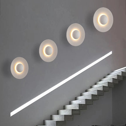 Creative Modern LED Wall Lamp Sconces Disc-shaped Metal Hotel Restaurant Bedroom Corridor Decoration Wall Lights Indoor Lighting