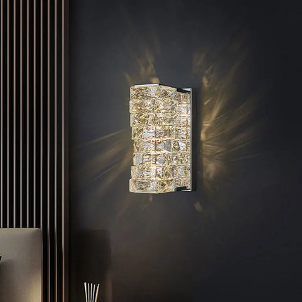 Modern Luxury Wall Lamp Crystal LED Wall Light Bright Wall Sconce for Living Room Background Aisle Bedside Hotel Deco Lighting