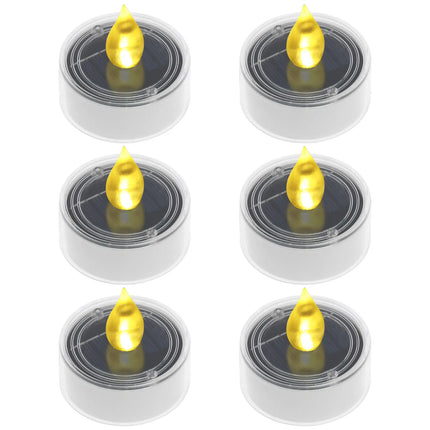 6Pcs Solar Candle Light LED Tea Light Outdoor Waterproof Flameless Flickering Garden Party Lighting Indoor Decor Mood Lighting