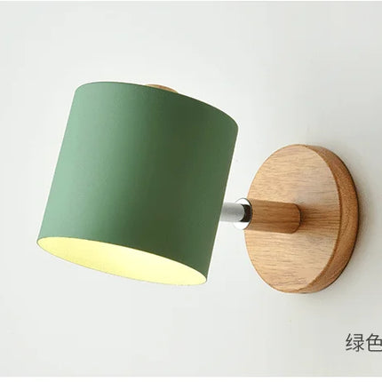 Nordic Design Led Indoor Wall Lamp Metal Lampshade Wood Bedside Corridor Vanity Light Luminaire Wall Sconce Home Deco Room Lamps
