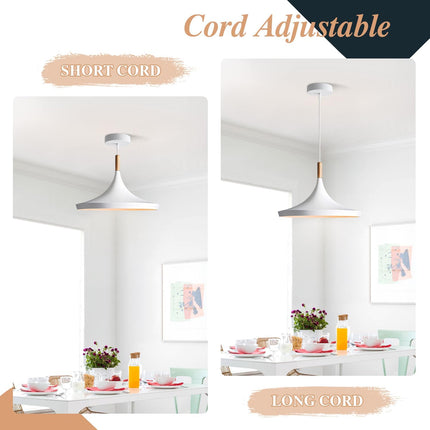 White Farmhouse Barn Pendant Light Large Retro Industrial Chandelier Ceiling Hanging Lights Mid Century Modern Swag Pendant Lamp Vintage Kitchen Island Lighting