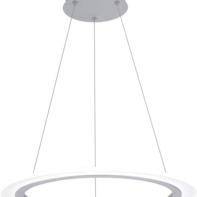 LED Pendant Light, 25W 1-Ring Modern Chandelier Ceiling Light Fixture, 19.7", 6000K, Cool White, Adjustable Hanging Pendant Lighting Fixture for Kitchen Island, Dining Room, Restaurant