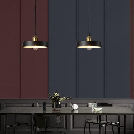 Black Industrial Pendant Light Kitchen Island 7.87 Inch Mini Adjustable Wire Height Light E26 Base for Restaurant Bar Cafe Bedroom Foyer into the Library DIY Decorative Pendant Light