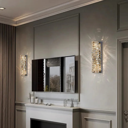 Modern Luxury Wall Lamp Crystal LED Wall Light Bright Wall Sconce for Living Room Background Aisle Bedside Hotel Deco Lighting