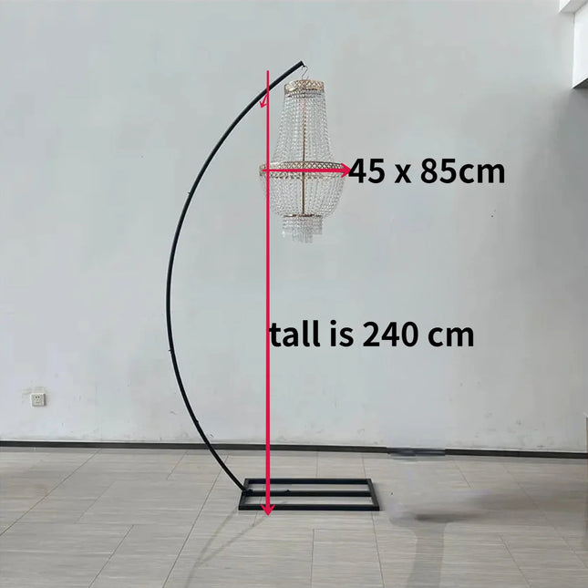 4pcs Luxury Metal Arch Drape with Suspend Chandelier Flowers Arches Wedding Stand Chandelier Display For Party Event Decoration