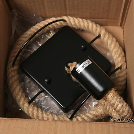 American Country Hemp Rope Wall Lamps Retro Light Wall Sconce Beside Living Loft Lighting Stairs Vanity Light Indoor Wall Lights