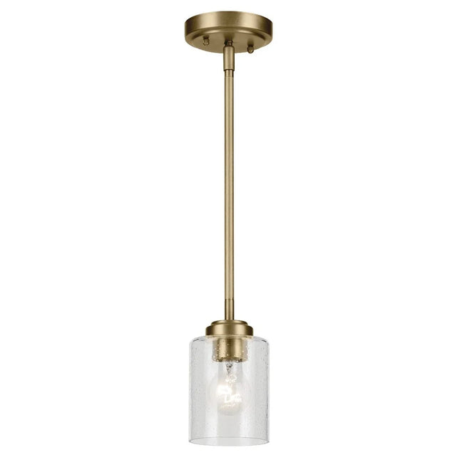 44032Nbr- Lighting-Winslow - 1 Light Mini Pendant - 7 Inches Tall by 4.25 Inches Wide-Natural Brass Finish
