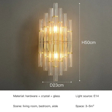 LED Luxury Crystal Wall Lamps For Living Room Hall Foyer Hotel Indoor Home Art Decor Wall Sconces Gold Bedside Lights Wall Light