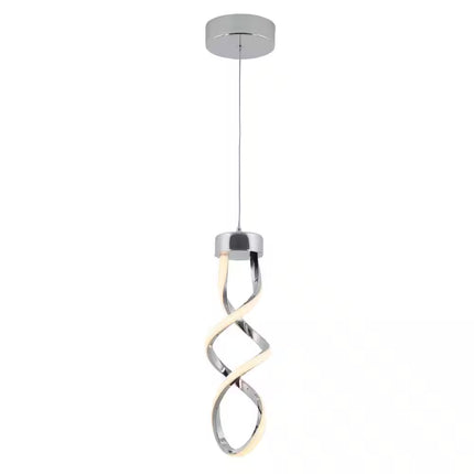 Swirl 13-Watt 1 Light Chrome Modern Integrated LED Mini Pendant Light Fixture for Kitchen Island