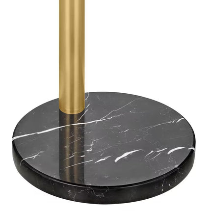 Caldwell 74.5 In. 3-Light Gold Arc Floor Lamp with Metal Shades and Black Marble Base