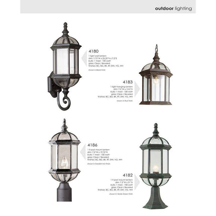 Wentworth 1-Light Rust Hanging Outdoor Pendant Light Fixture with Clear Glass