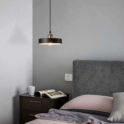 Black Industrial Pendant Light Kitchen Island 7.87 Inch Mini Adjustable Wire Height Light E26 Base for Restaurant Bar Cafe Bedroom Foyer into the Library DIY Decorative Pendant Light