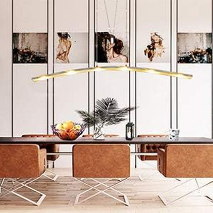 Adjustable Height Led Pendant Light with Pulley System 27W Warm Lamp for Dining Reading Room Kitchen Island, Brushed Aluminum.