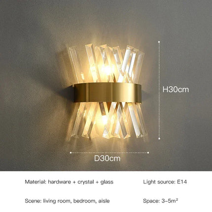 LED Luxury Crystal Wall Lamps For Living Room Hall Foyer Hotel Indoor Home Art Decor Wall Sconces Gold Bedside Lights Wall Light
