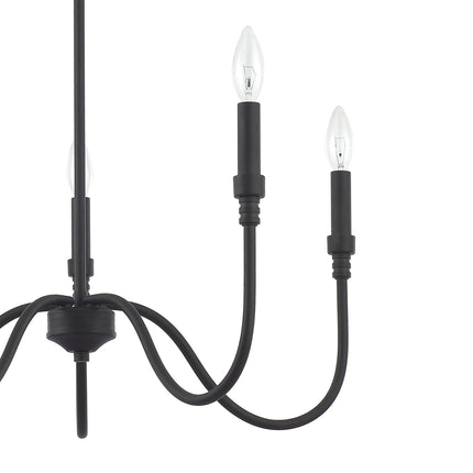 5-Light Farmhouse Chandelier Lighting Fixture, Linear Pendant Light for Kitch...