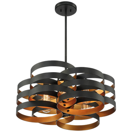 Zia Black Gold Chandelier 25 1/2" Wide Modern 6-Light Fixture for Dining Room House Foyer Kitchen Island Entryway Bedroom Home