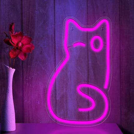 Led Neon Light Glowing Cat Pattern Indoor And Outdoor Wall Decoration Room Night Light Gift