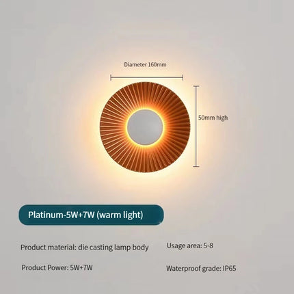 Creative Modern LED Wall Lamp Sconces Disc-shaped Metal Hotel Restaurant Bedroom Corridor Decoration Wall Lights Indoor Lighting