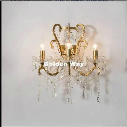 Nordic Deco Silver/Golden Brush AC Crystal American Style E14 Wall Light Lamp Bedroom Home Wall Sconce Lighting 100% Guaranteed