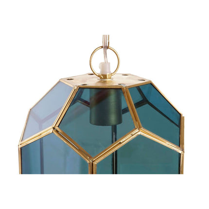 Ceiling Light DKD Home Decor Crystal Blue Golden Brass 50 W (22 x 23 x