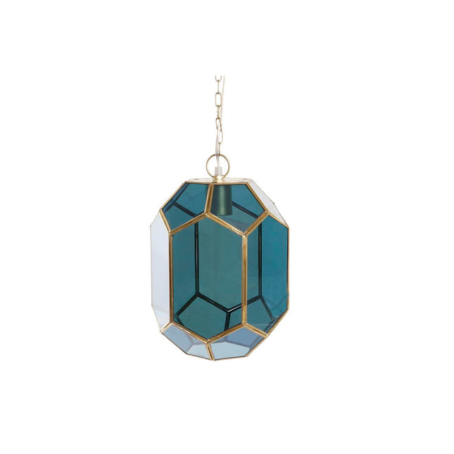Ceiling Light DKD Home Decor Crystal Blue Golden Brass 50 W (22 x 23 x