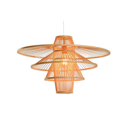 Ceiling Light DKD Home Decor 70 x 70 x 43 cm Light brown Bamboo 50 W