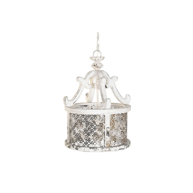 Ceiling Light DKD Home Decor White Metal Fir 40 W Vintage Aged finish