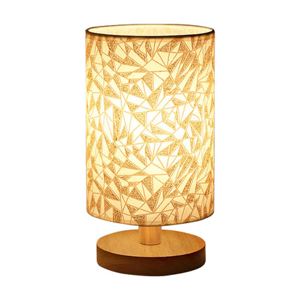 USB Bedside Lamp Night Lights Table Lamp for Bedroom Wooden Desk Lamp Bedside Night Light with Cylinder Lamp Shade Home Decor