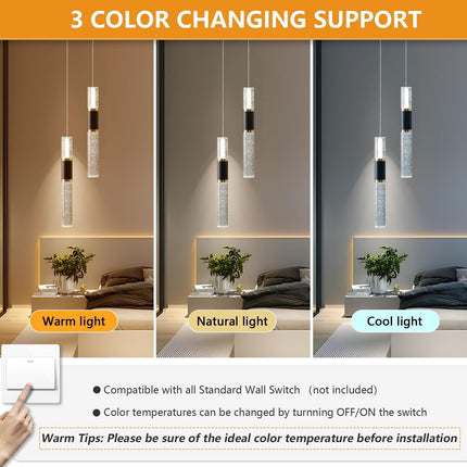 Black and Gold Pendant Light,3 Pack Modern Led Pendant Light Kitchen Island,M...